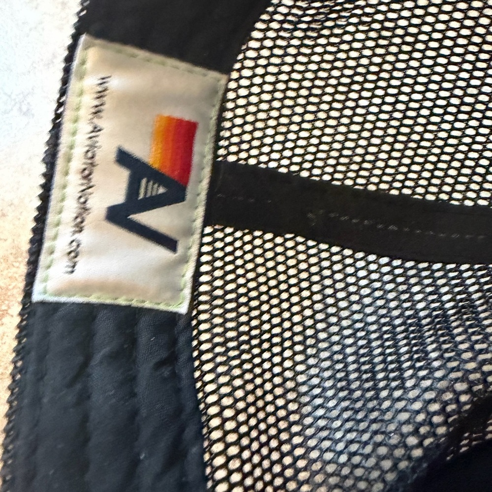 Aviator Nation Black Trucker Hat with Rainbow Patch - Picture 3 of 4